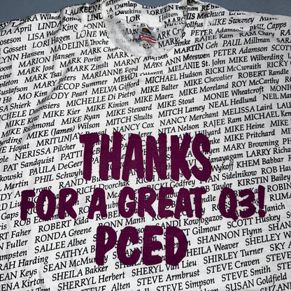 AOP All Over Print Funny Names 90s VTG T Shirt Huge Graphic Single Stitch White