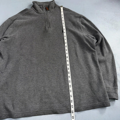 Polo Ralph Lauren Sweater Mens Large Gray Heather 1/4 Zip Mock Neck Pony VTG
