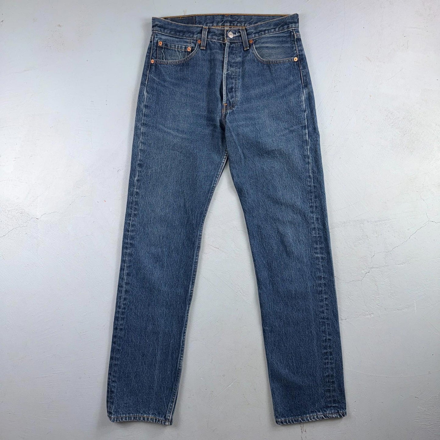Levis 501 Vintage 90s USA XX Straight Leg Jeans Blue Med Wash 32x36 Act 31x33