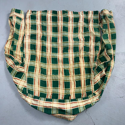 VTG 60s Penneys Towncraft Button Green Cotton Shirt Plaid Rockabilly Distressed