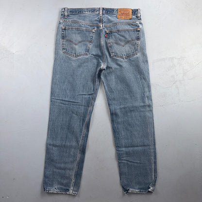 Levis 501 Vintage 90s USA XX Straight Leg Jeans Blue Light Wash 38x34 Act 34x29