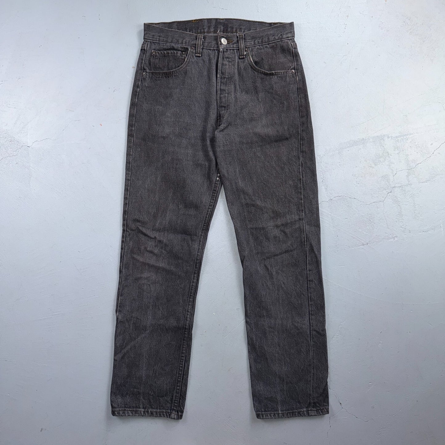 Levis 501 Vintage 80s USA XX Straight Leg Jeans Black Light Wash 30x30 Act 29x29
