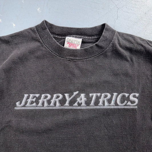 Jerryatrics VTG T Shirt Grateful Dead? Jerry Oneita 90s Faded Black Music Band