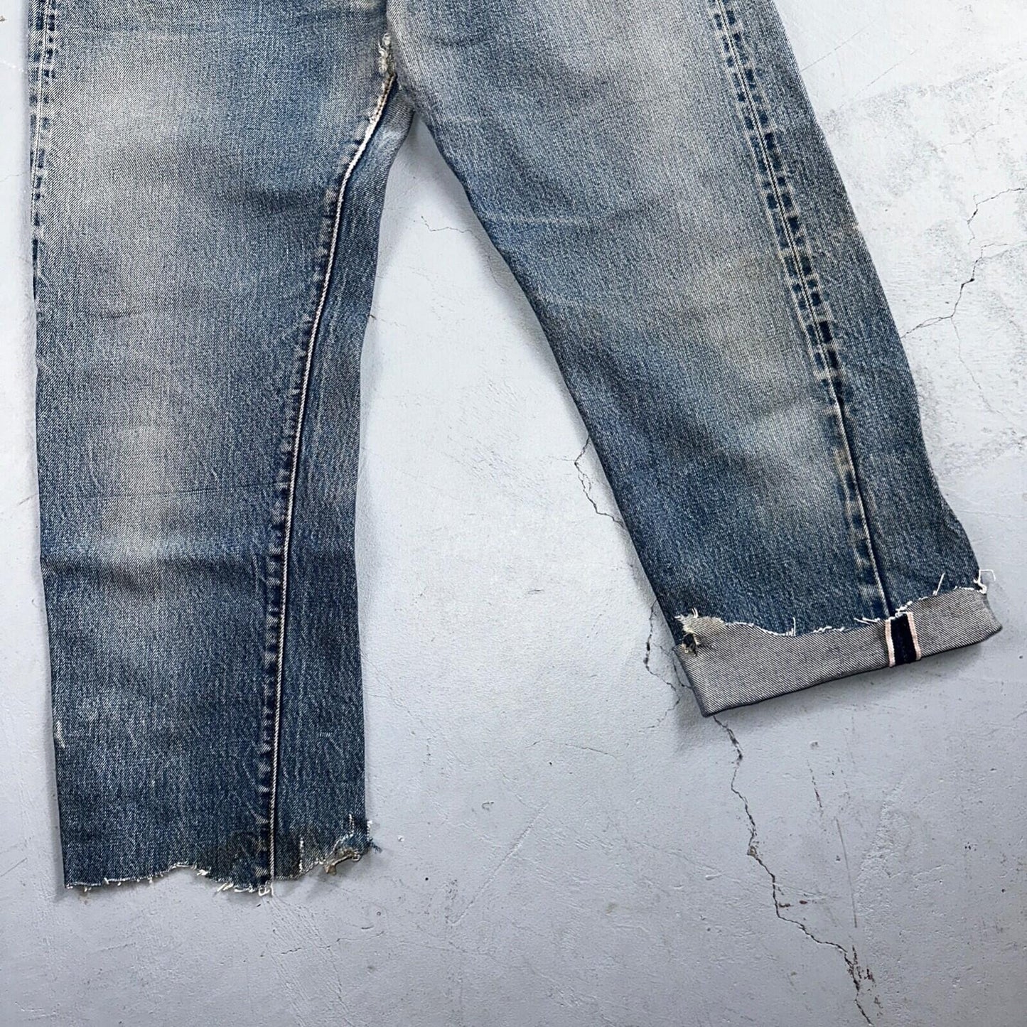 Levis 501 Vintage 80s Redline Selvedge USA XX Jeans Light Wash Capri Act 30x25