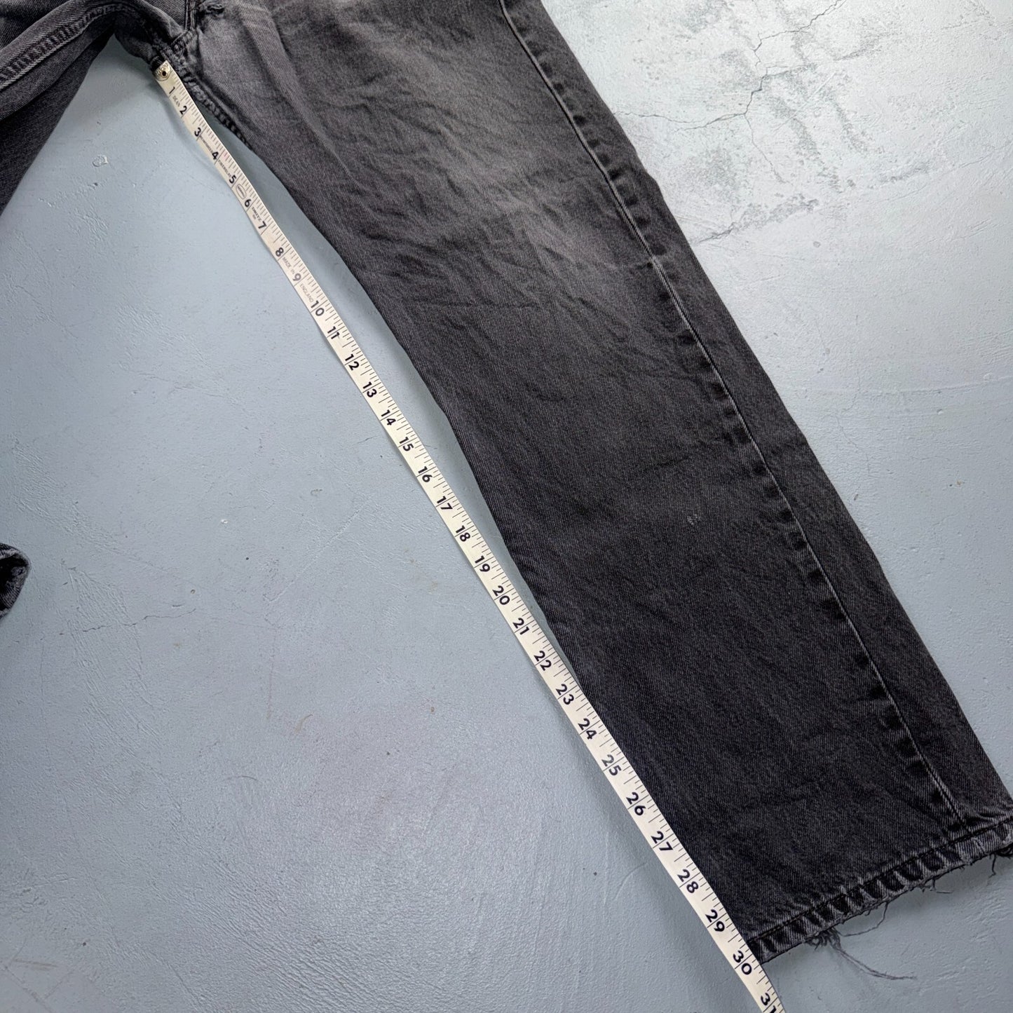 Levis 501 Vintage 90s USA XX Straight Leg Jeans Black Light Wash 34x32 Act 33x30