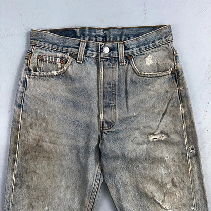 Levis 501 Vintage 90s USA XX Straight Leg Jeans Blue Light Wash 29x32 Act 28x31