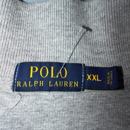 Polo Ralph Lauren Sweater VTG 2XL Gray Cotton Long Sleeve Mock Neck Quarter Zip