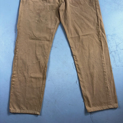 Levis 501 Vintage 90s USA XX Straight Leg Jeans Khaki Brown Wash 42x32 Act 40x32