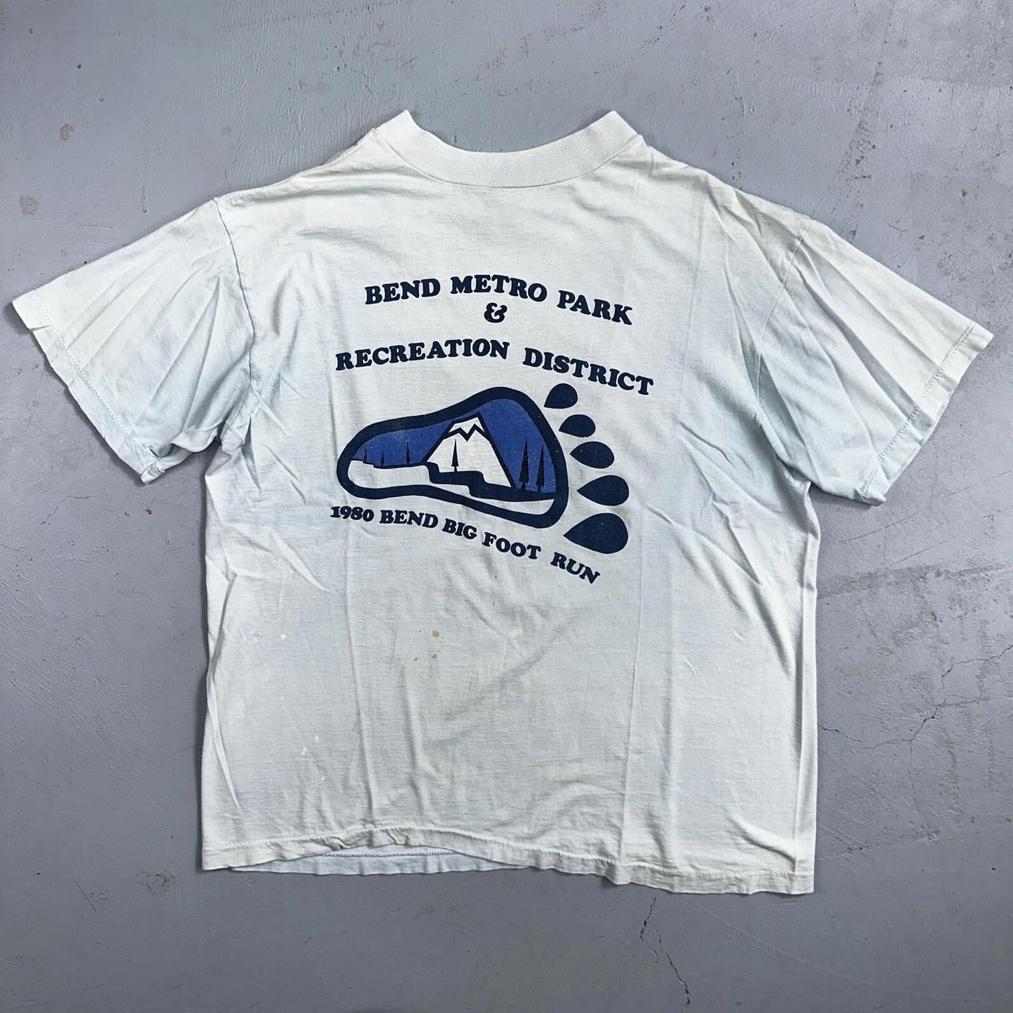 Adidas VTG 1980s Oregon Bend Trefoil T Shirt Blue Size XL 80s Marathon RARE PDX