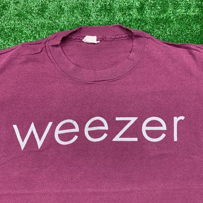 Weezer 90s Vintage T Shirt Album Promo Nirvana Rap Band Music Maroon 1994