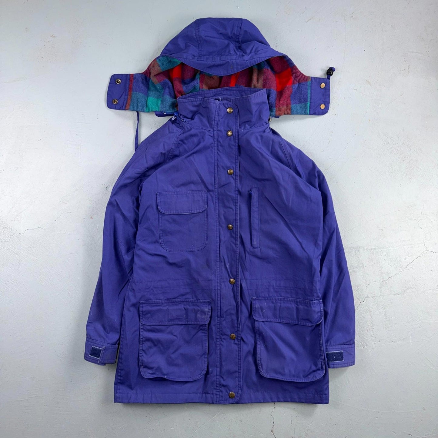 Eddie Bauer Women’s Parka Jacket Coat Blanket Lined Size M Vintage 90s Purple
