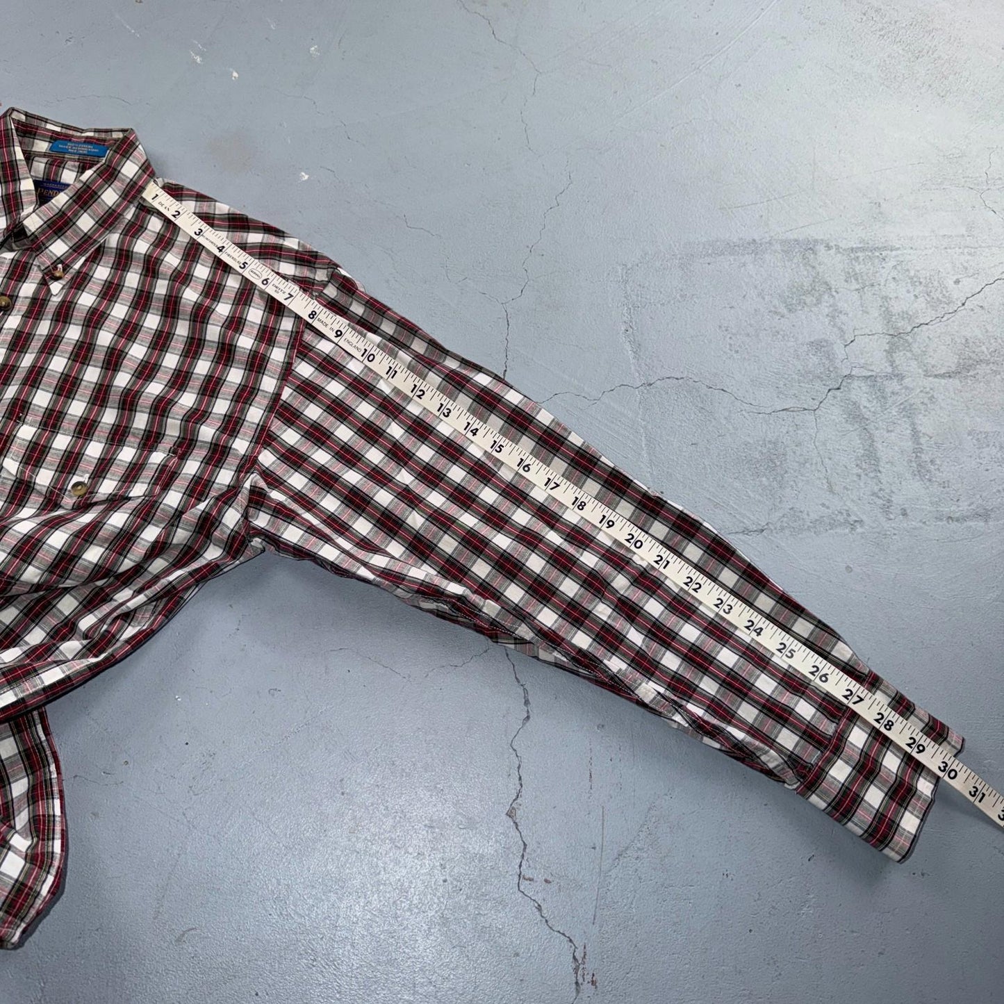 Pendleton Rancher Button Down Western Shirt Men’s S Red Plaid Cotton Rancher