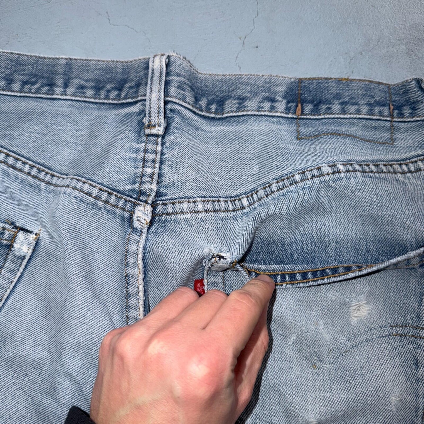 Levis 501 Vintage 80s Redline Selvedge USA XX Jeans Light Wash 36X30 Act 33X28