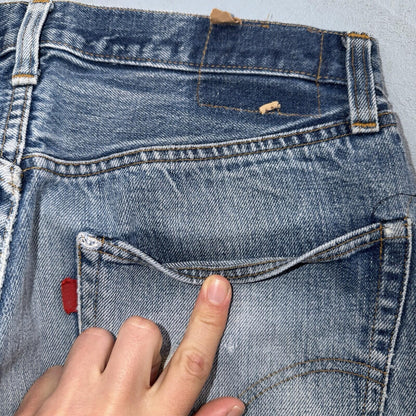 Levis 501 Vintage 70s SS Redline Selvedge USA XX Jeans Light Wash 32x28 Skinny