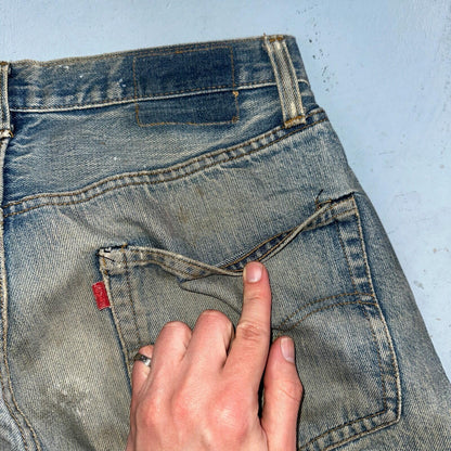 Levis 501 Vintage 80s Redline Selvedge USA XX Jeans Med Wash 34x38 Act 31x27