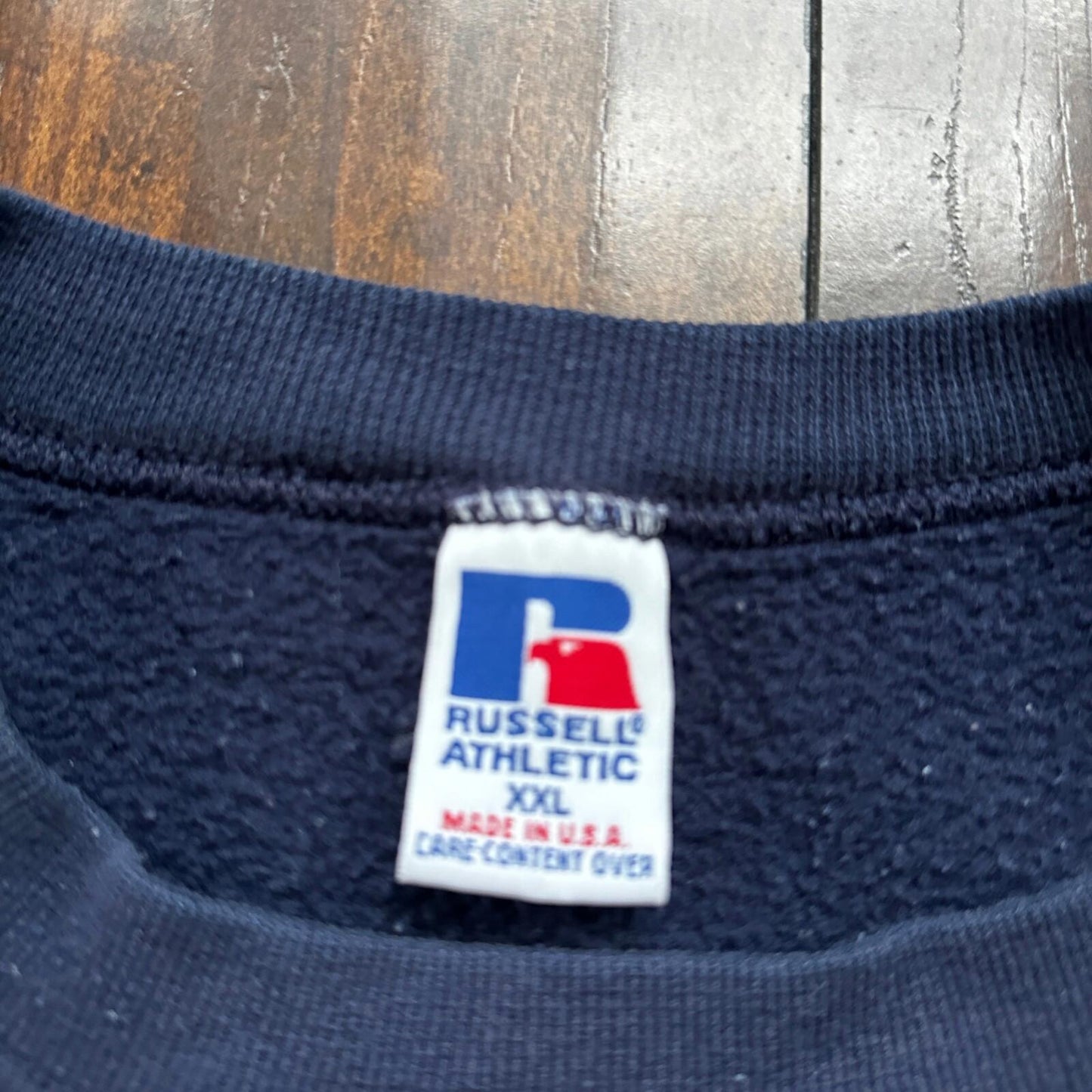 Vintage Russell Athletic Sweatshirt Navy Blue 2XL 90s Kanye V USA Basic Clean
