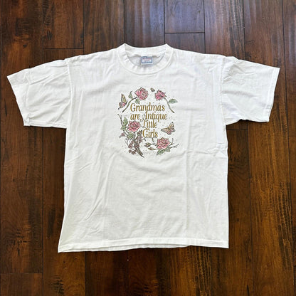 Grandma Antique Girl Cute VTG T Shirt 90s All Sport Collecting Roses Junk Garage