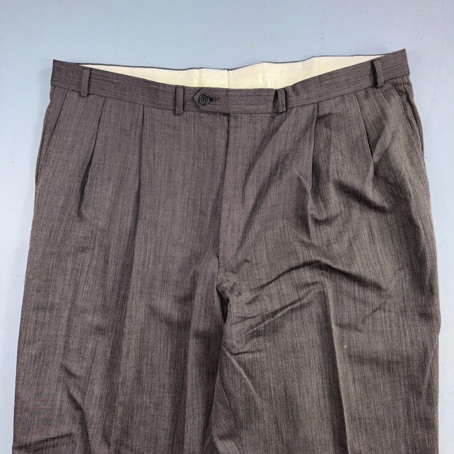 1990s Chaps Ralph Lauren VTG Mens 2 PC Suit 48 Jacket Coat Pants Gray Wool