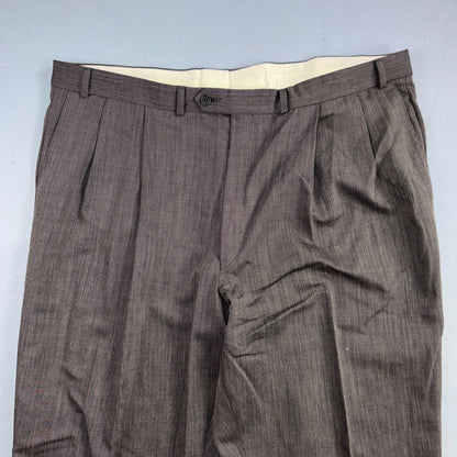 1990s Chaps Ralph Lauren VTG Mens 2 PC Suit 48 Jacket Coat Pants Gray Wool