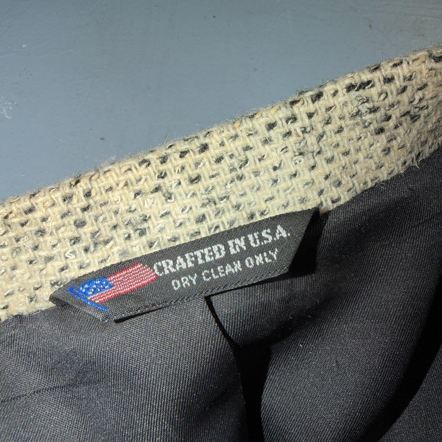 Vintage Blazer Shryocks Double Breast Mens 42 Wool Tweed Sport Suit Coat 80s