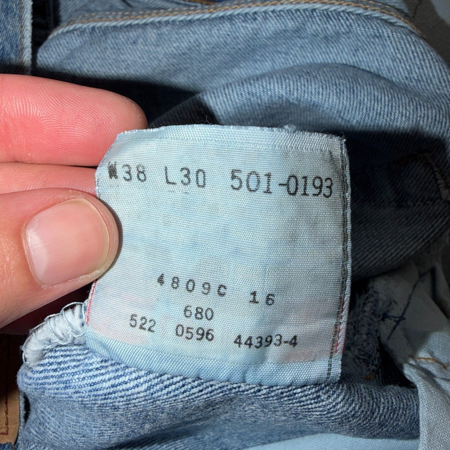 Levis 501 Vintage 90s USA XX Straight Leg Jeans Blue Light Wash 38x30 Act 38x25