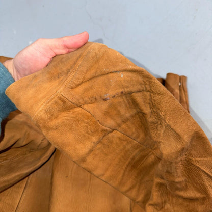 VTG 1940s Union Suede Pullover Leather Lace Up Cowboy Rockabilly Rodeo 40s Shirt