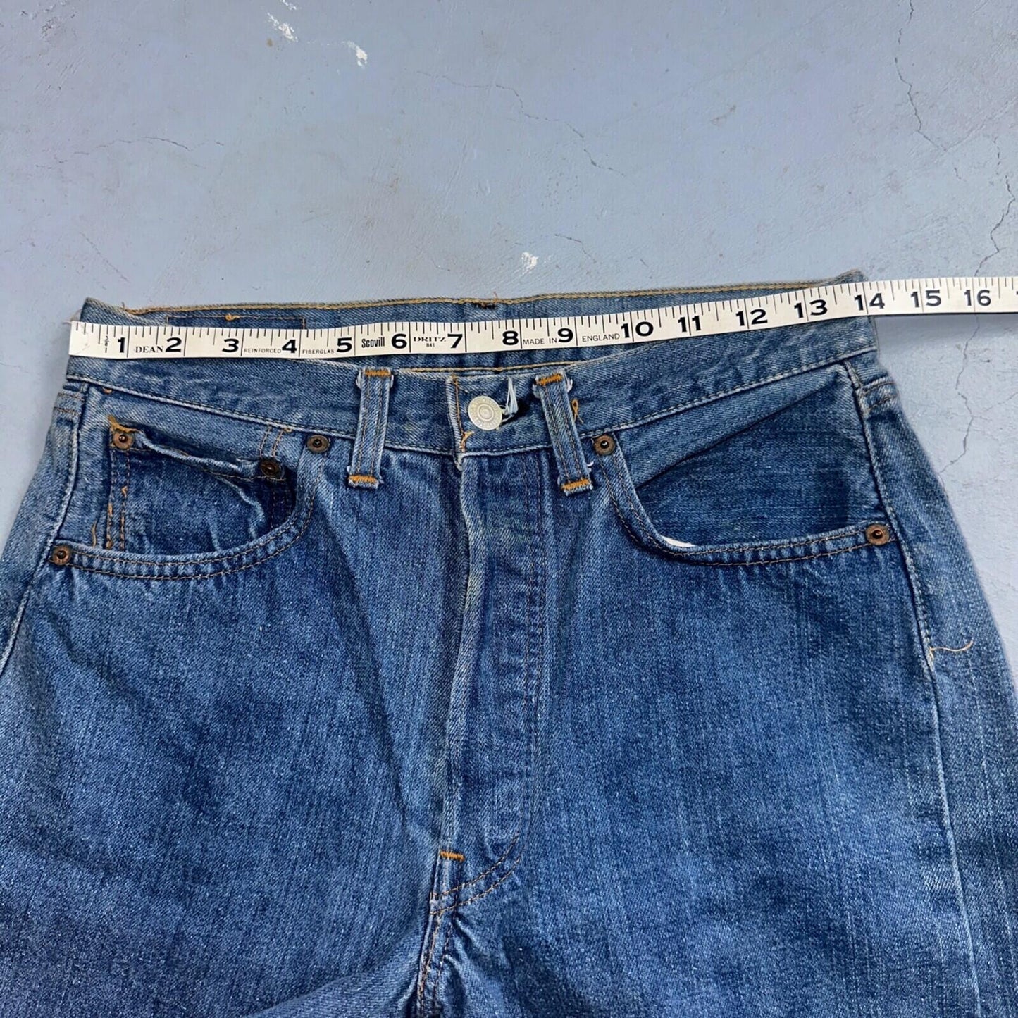 Levis 501 Vintage 70s SS Redline Selvedge USA XX Jeans Med Wash 30x31 Act 28x27