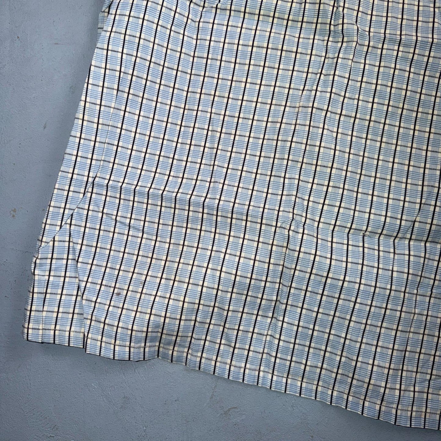 Vintage 1950s Loop Collar Truval Cotton Rockabilly Shirt Small Checkered 50s 60s