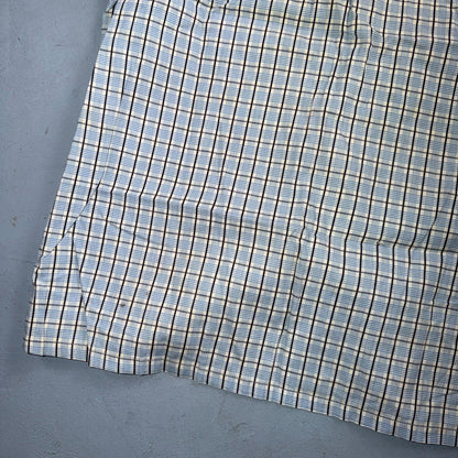 Vintage 1950s Loop Collar Truval Cotton Rockabilly Shirt Small Checkered 50s 60s