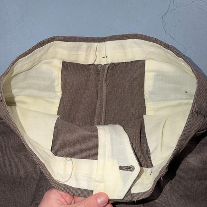 VTG Mens 3 PC Suit 40 Jacket Coat Pants Vest Plaid Rockabilly 70s 1970s Brown