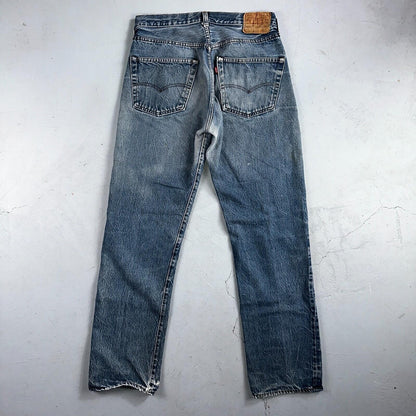 Levis 501 Vintage 80s Redline Selvedge USA XX Jeans Light Wash 35x36 Act 31x31