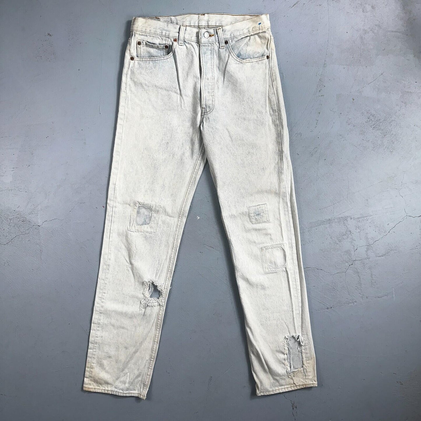 Levis 501 Vintage 90s USA XX Straight Leg Jeans 32x34 Blue Light Wash Act 29x32