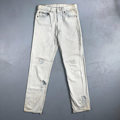 Levis 501 Vintage 90s USA XX Straight Leg Jeans 32x34 Blue Light Wash Act 29x32