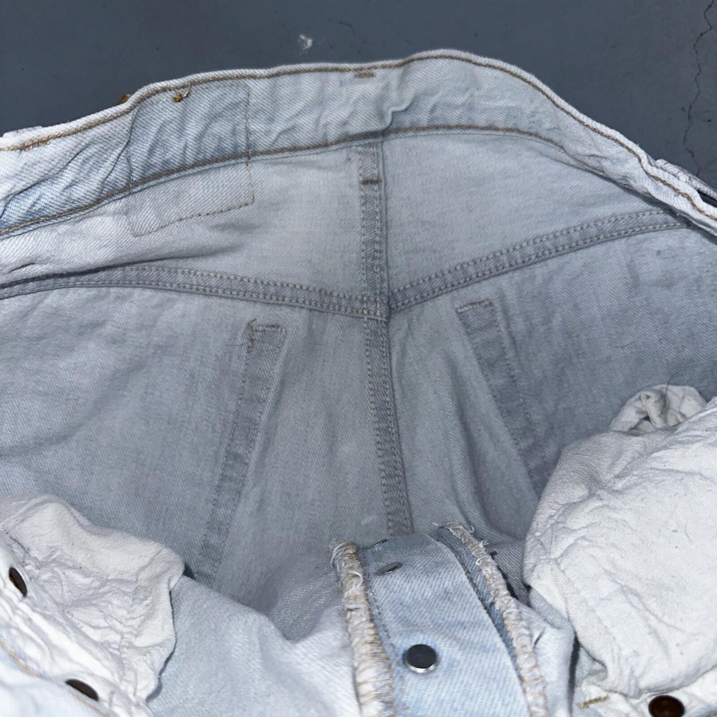 Levis 501 Vintage 90s USA XX Straight Leg Jeans White Light Wash 38x30 Act 34x29