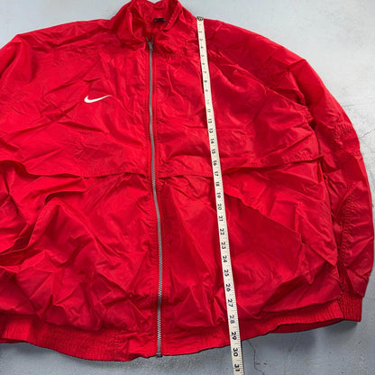Nike VTG Mens 1990s Red Zip Up Jacket Size 2XL Team Sports 90s Windbreaker