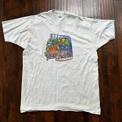 Silver Falls Music Festival VTG T Shirt FOTL 3XL USA Grey Friends Oregon PDX
