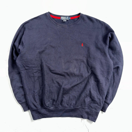 Polo Ralph Lauren VTG Sweatshirt Men Large L Blue Crewneck Crew Neck 90s