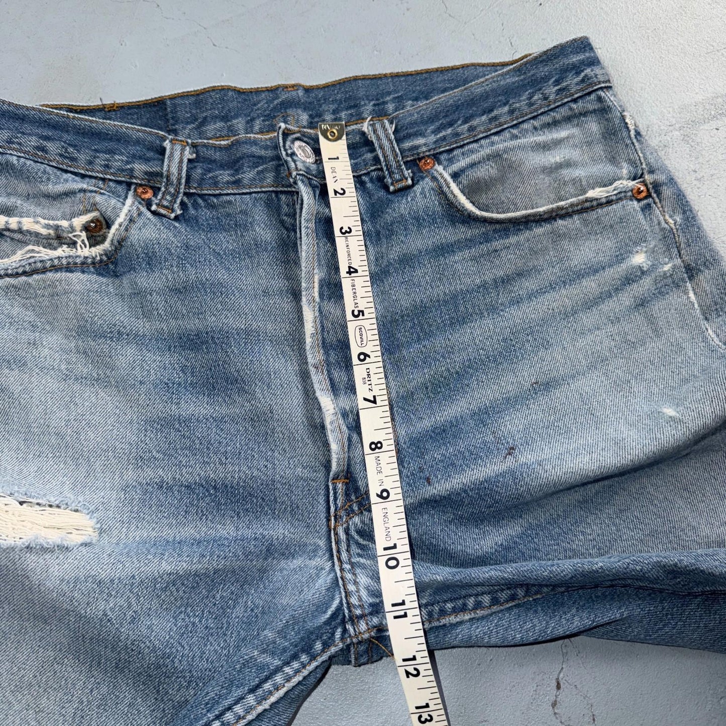 Levis 501 Vintage 80s USA XX Straight Leg Jeans Blue Light Wash 34x33 Act 32x29