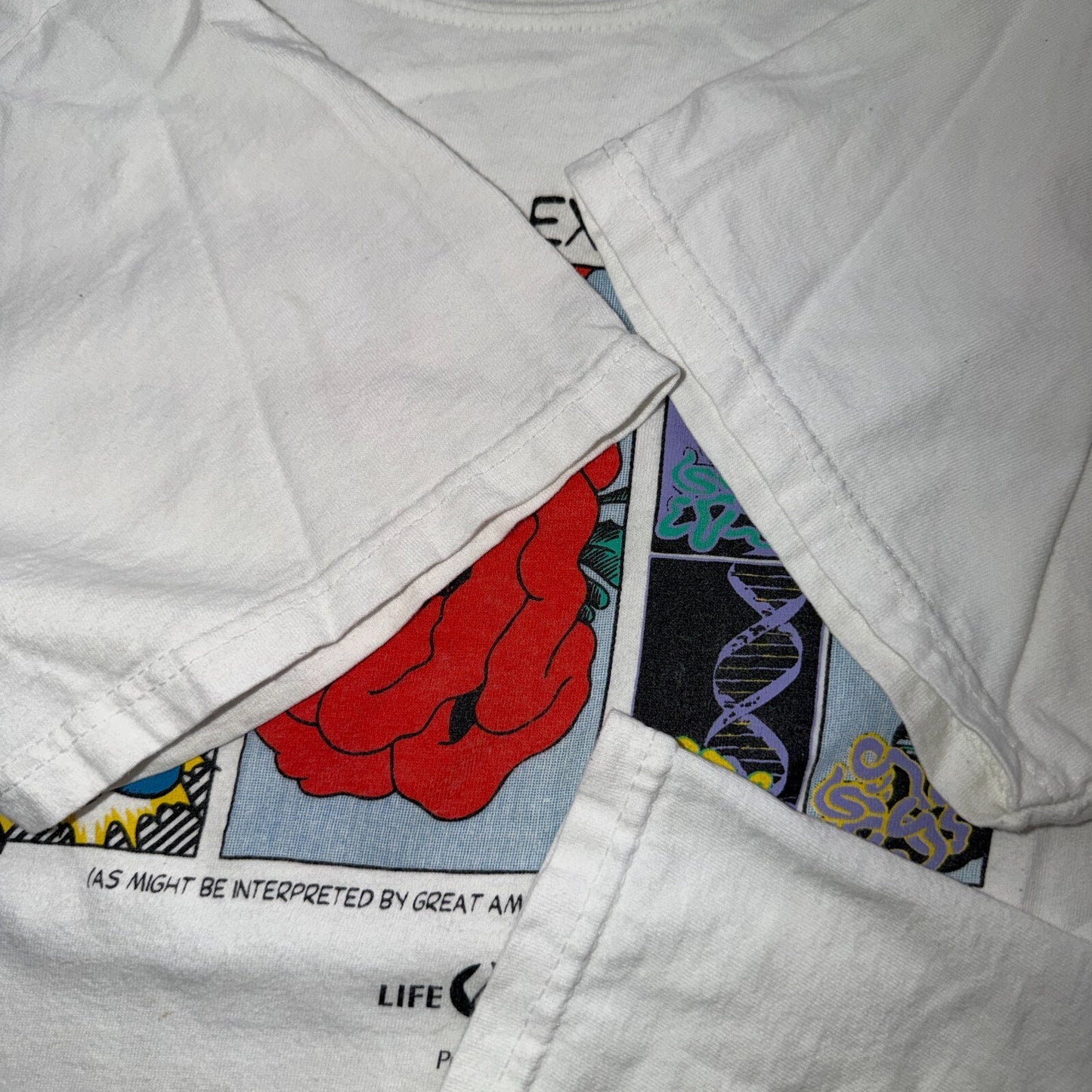 Vintage 90s Art of Gene Expression Abstract White Art Tee Rare Size XL Y2K