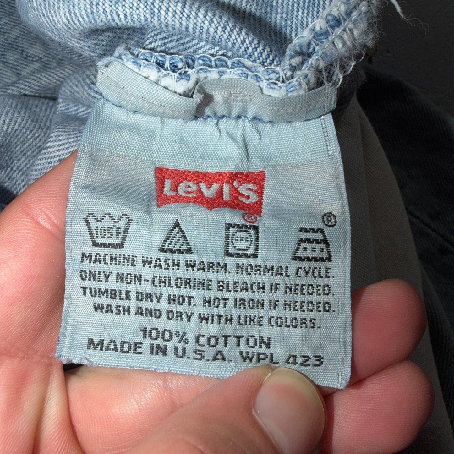 Levis 501 Vintage 90s USA XX Straight Leg Jeans Blue Light Wash 34x34 Act 33x33