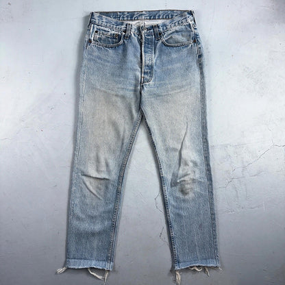 Levis 501 Vintage 80s USA XX Straight Leg Jeans Blue Light ALTERED Act 30x27