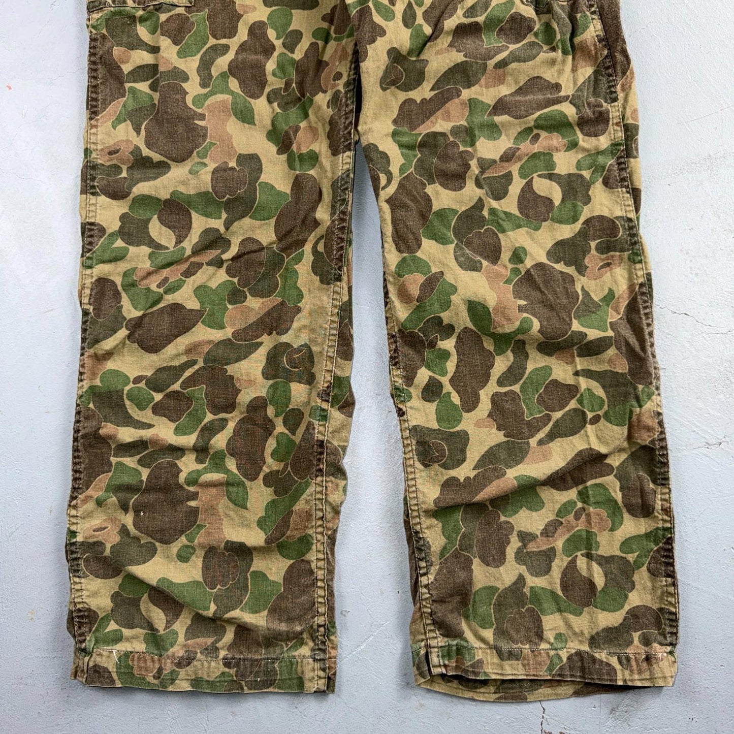 Vintage 40s USMC 13 Star Duck Camo Pants 40s Frogskin WWII Cargo Military 34x28