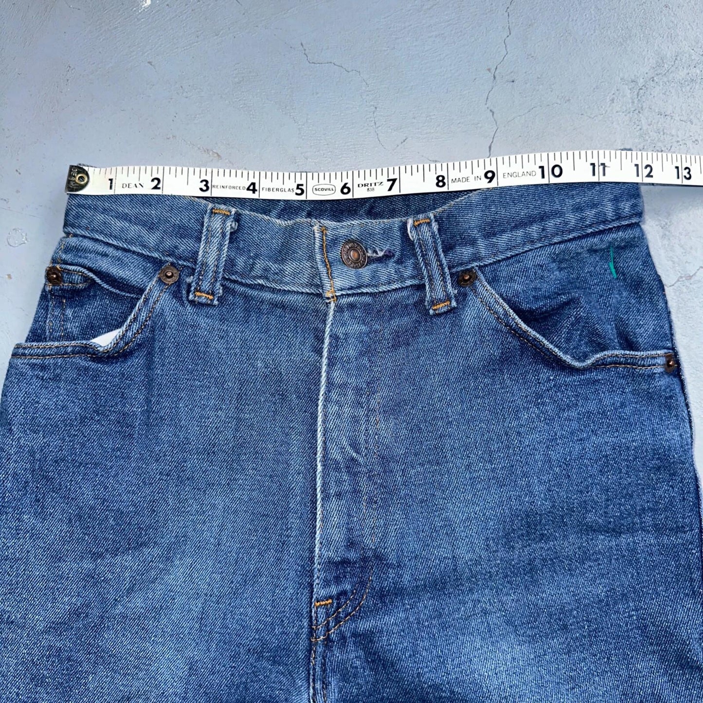 Levis Vintage Womens Size 24x32 White Tab Big E 501 Blue Straight Jeans 70s 80s