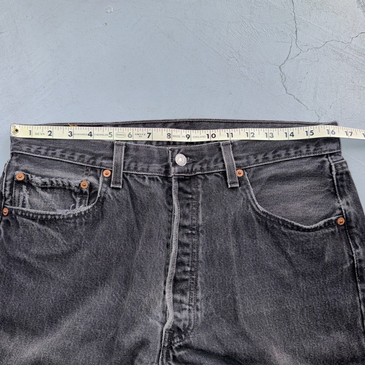 Levis 501 Vintage 90s USA XX Straight Leg Jeans Black Light Wash 34x34 Act 33x30
