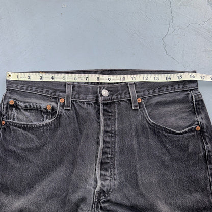 Levis 501 Vintage 90s USA XX Straight Leg Jeans Black Light Wash 34x34 Act 33x30