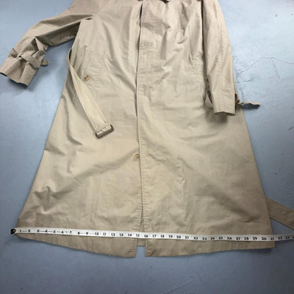 Burberry Trench Coat VTG Mens 46 Beige Check Collar Made in England Classic Belt