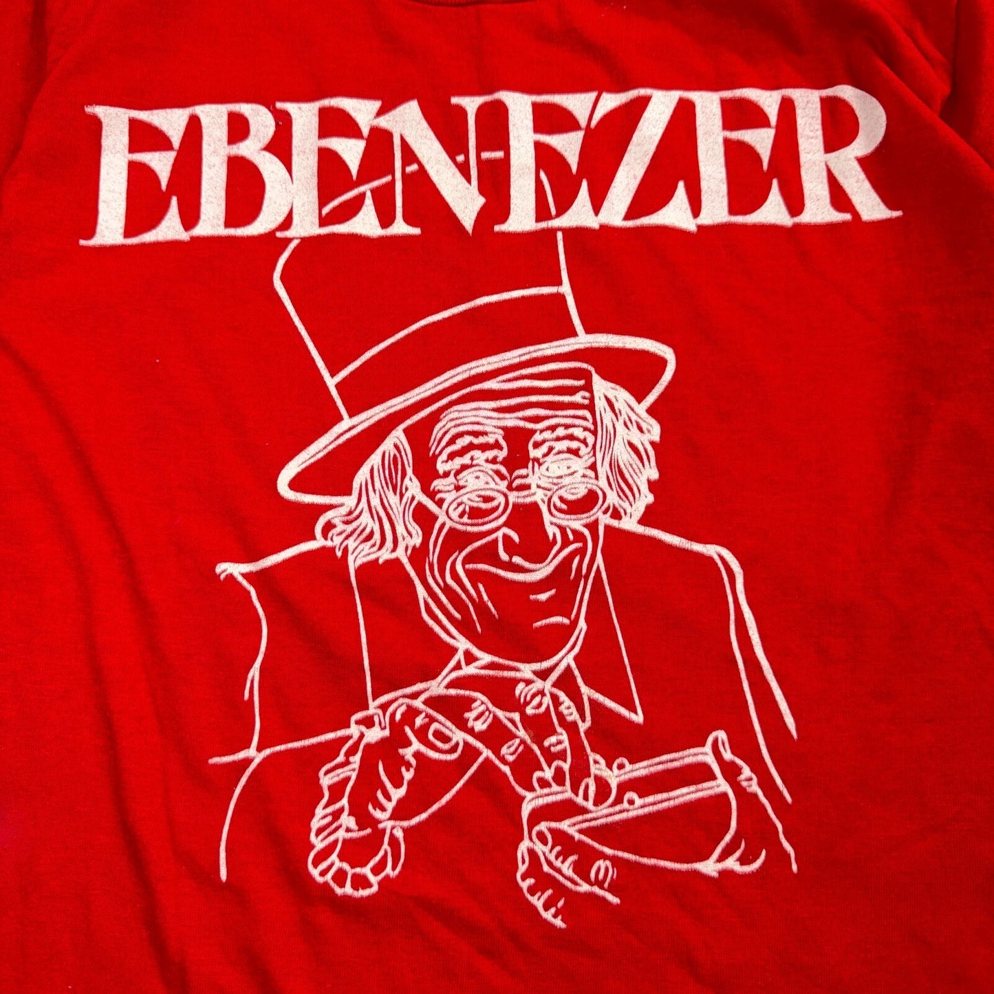 Ebenezer Scrooge 1980s VTG T Shirt 80s Red Movie Promo Money Graphic Christmas