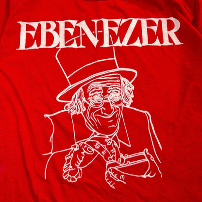 Ebenezer Scrooge 1980s VTG T Shirt 80s Red Movie Promo Money Graphic Christmas