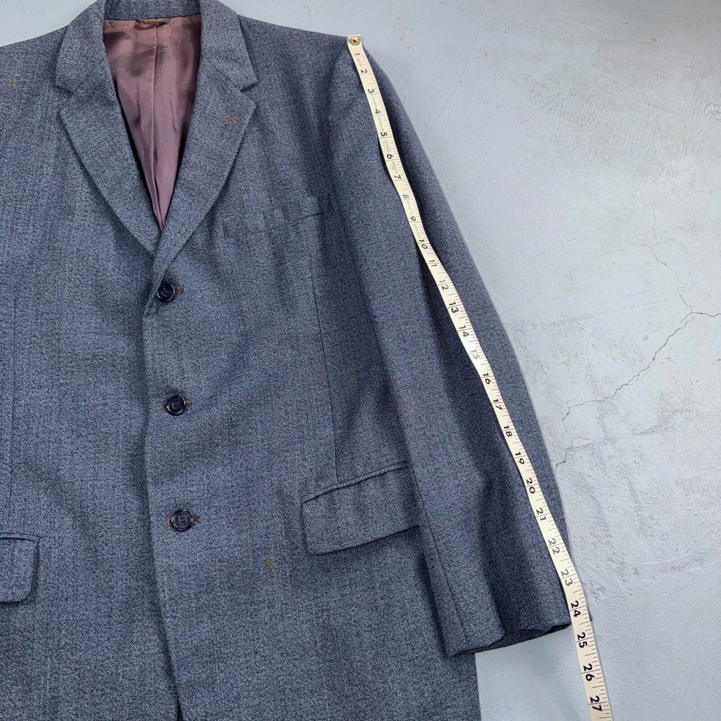 1950s 1960s VTG Mens 2 PC Suit 40 Jacket Coat Pants Blue Union Wool Rockabilly