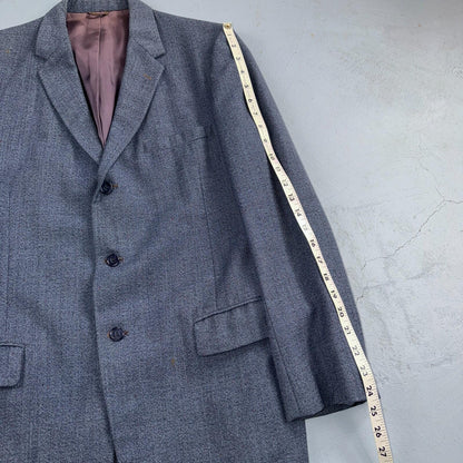 1950s 1960s VTG Mens 2 PC Suit 40 Jacket Coat Pants Blue Union Wool Rockabilly